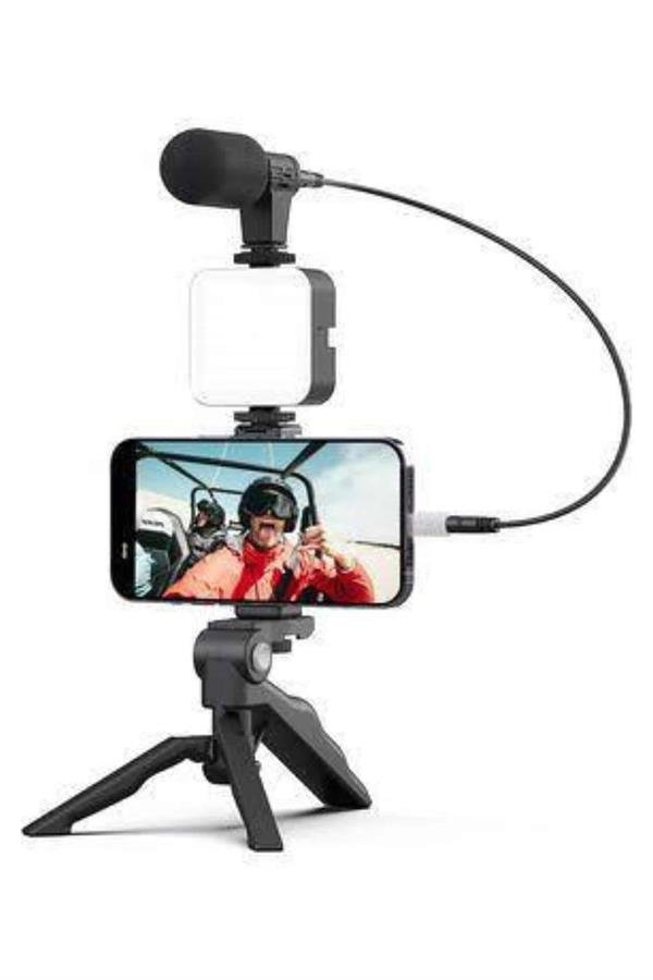 Najmaddin.com 4 1342 Video Making Kit Telefon Tutucu Vlog Video Mini Led Işıklı najmaddin.com net ve sabit kareler elde etmenizi sağlar.Dahili LED ışık