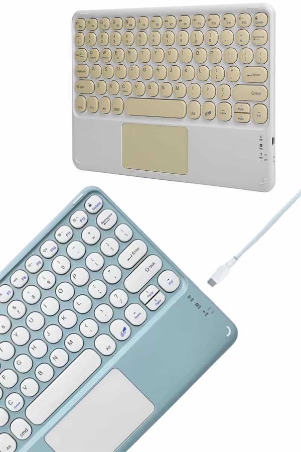 Najmaddin.com 4 1474 Bluetooth Touchpad Klavye Ultra İnce Taşınabilir Q Klavye najmaddin.com uzun süreli yazı yazarken bile parmaklarınızın rahat etmesini garanti eder