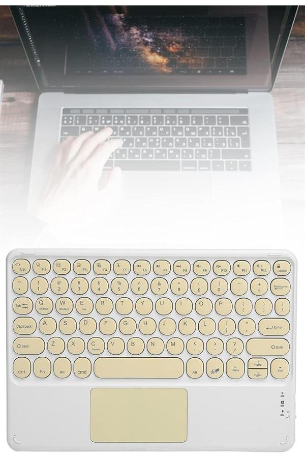 Najmaddin.com 4 1476 Bluetooth Touchpad Klavye 10.9 inch Kablosuz Wifi Q Klavye Slim najmaddin.com Bluetooth bağlantı özelliği sayesinde cihazınıza hızlıca eşleşir ve sorunsuz çalışır.Ayrıca standlı kılıf tasarımı