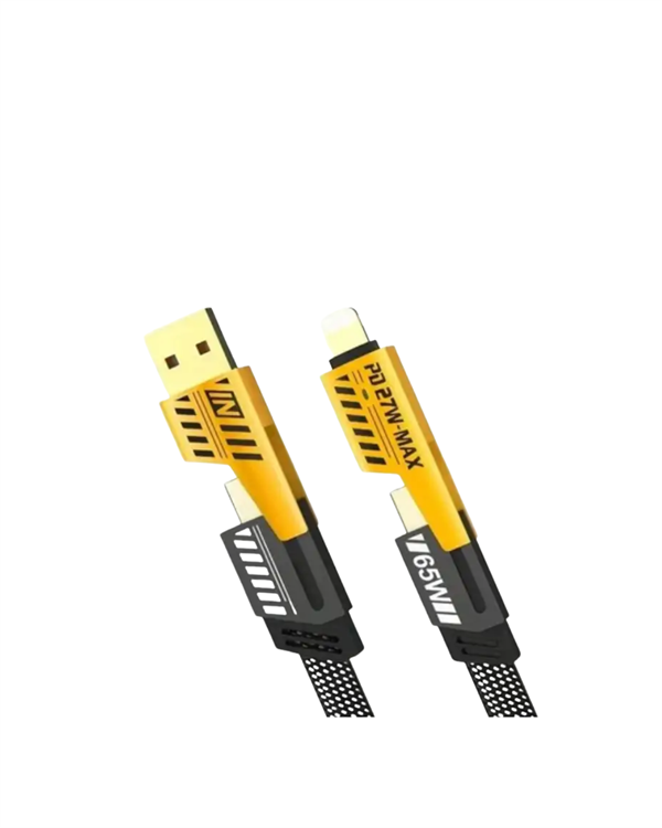 Najmaddin.com 4 1956 USB-C ve Lightning Uyumlu 4'ü 1 Arada Kablo – 65W Hızlı Şarj Örgülü Dayanıklı Yapı najmaddin.com Android