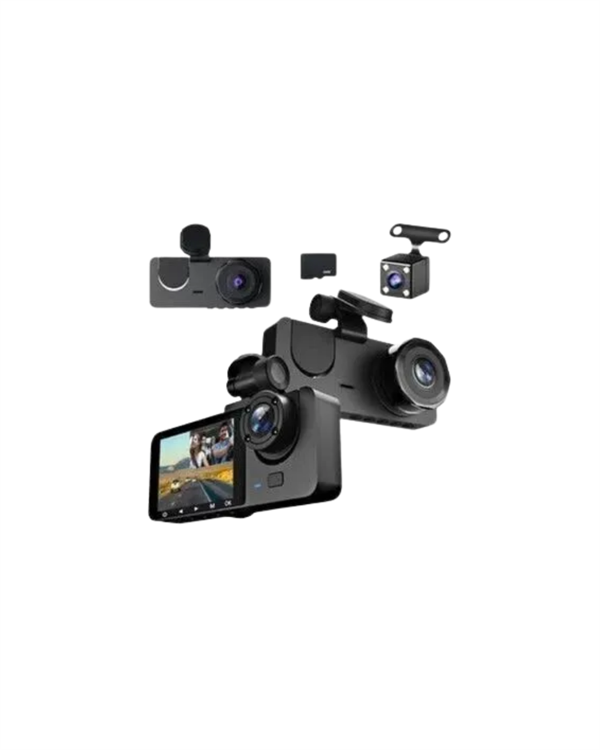 Najmaddin.com 4 1981 Full HD Çözünürlüklü Üç Kameralı Araç İçi Kamera – Park ve Sürüş Güvenliği najmaddin.com geniş açılı lensleri sayesinde 170 derece görüş açısıyla çalışır