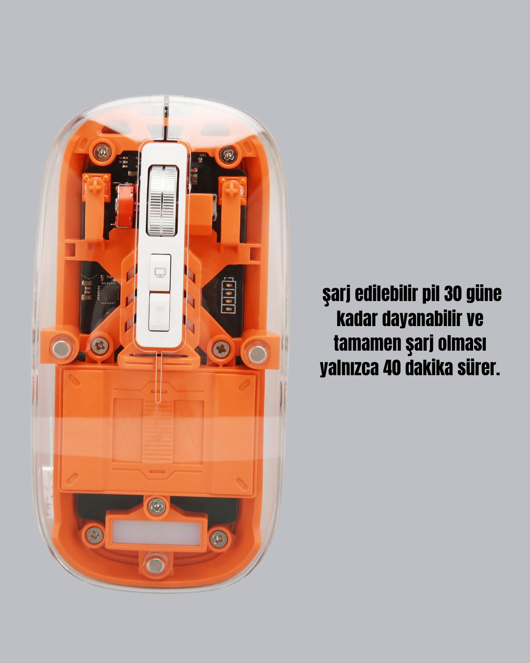 Najmaddin.com 4 1983 700x875 Hafif ve Taşınabilir Fare – 43 Gram Otomatik Uyku Modlu najmaddin.com 2.4GHz ile hızlı ve kararlı bağlantı kurulur. Cihazın alt kısmında yer alan geçiş anahtarı