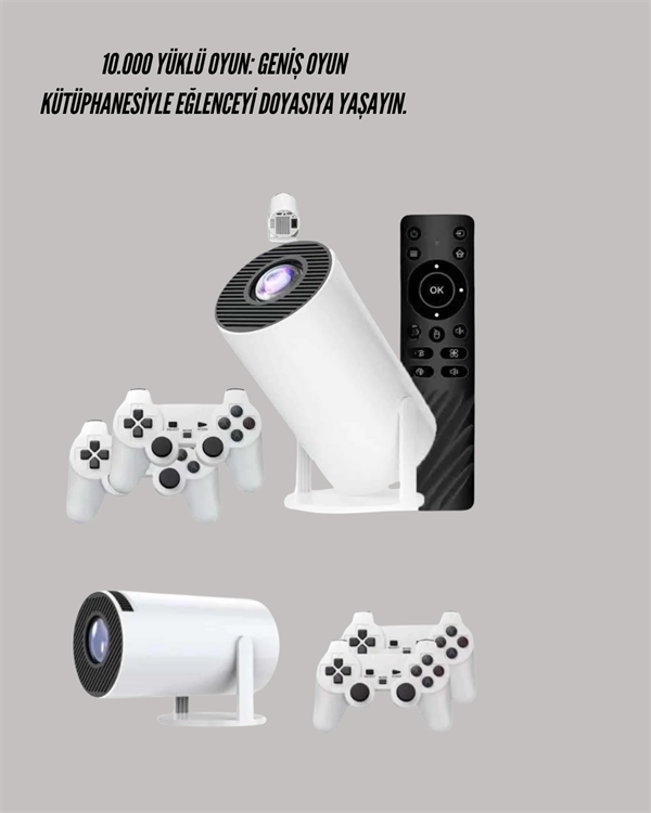 Najmaddin.com 4 2068 Taşınabilir Çok Fonksiyonlu Projeksiyon – Oyun Sunum Netflix ve Eğitim İçin najmaddin.com USB ve AUX portları bilgisayar