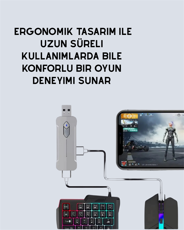Najmaddin.com 4 2233 Android Uyumlu Klavye Mouse Oyun Seti – Gecikmesiz Bağlantı Tak-Çalıştır Özellikli najmaddin.com düşük gecikmeli bağlantı sunar. Dönüştürücü modülü