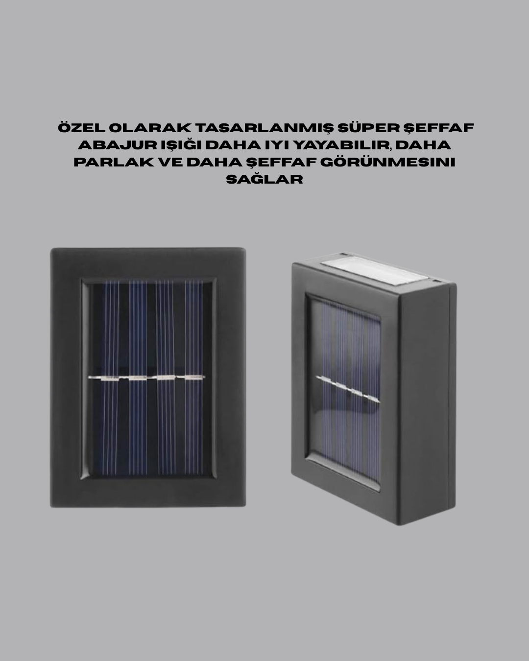 Najmaddin.com 4 226 700x875 Dış Mekan Güneş Paneli ile Aydınlatma Lambası najmaddin.com nem ve tozdan etkilenmez. Bu da lambayı yıl boyunca güvenle dış ortamda kullanmanıza olanak tanır. Lambanın çalışması için elektrik bağlantısına gerek yoktur; dahili 1.2V/600 mAh şarjlı batarya ile çalışır.Şeffaf PC malzemeden üretilen abajur