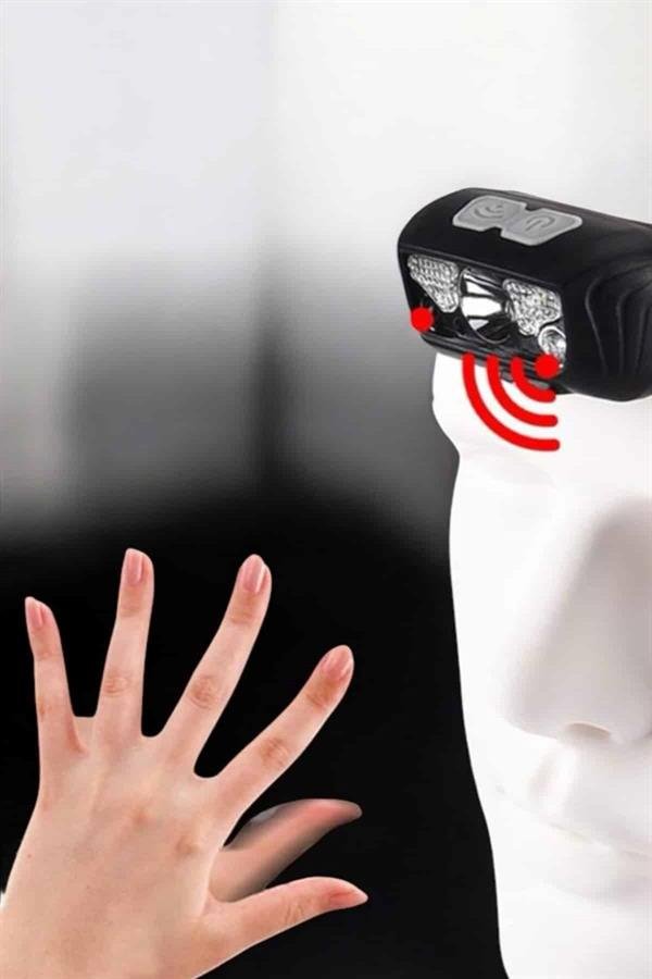 Najmaddin.com 4 350 Kafa Lambası Kamp Lambası Sensörlü Şarjlı Ayarlanabilir najmaddin.com güvenli bir şekilde başınıza oturur