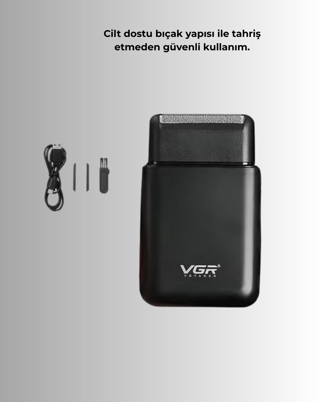 Najmaddin.com 6 1051 700x875 45 Dakika Çalışma Süreli Şarjlı Tıraş Makinesi | ABS Gövdeli najmaddin.com kolayca yıkanabilir. Paket içeriğinde şarj kablosu