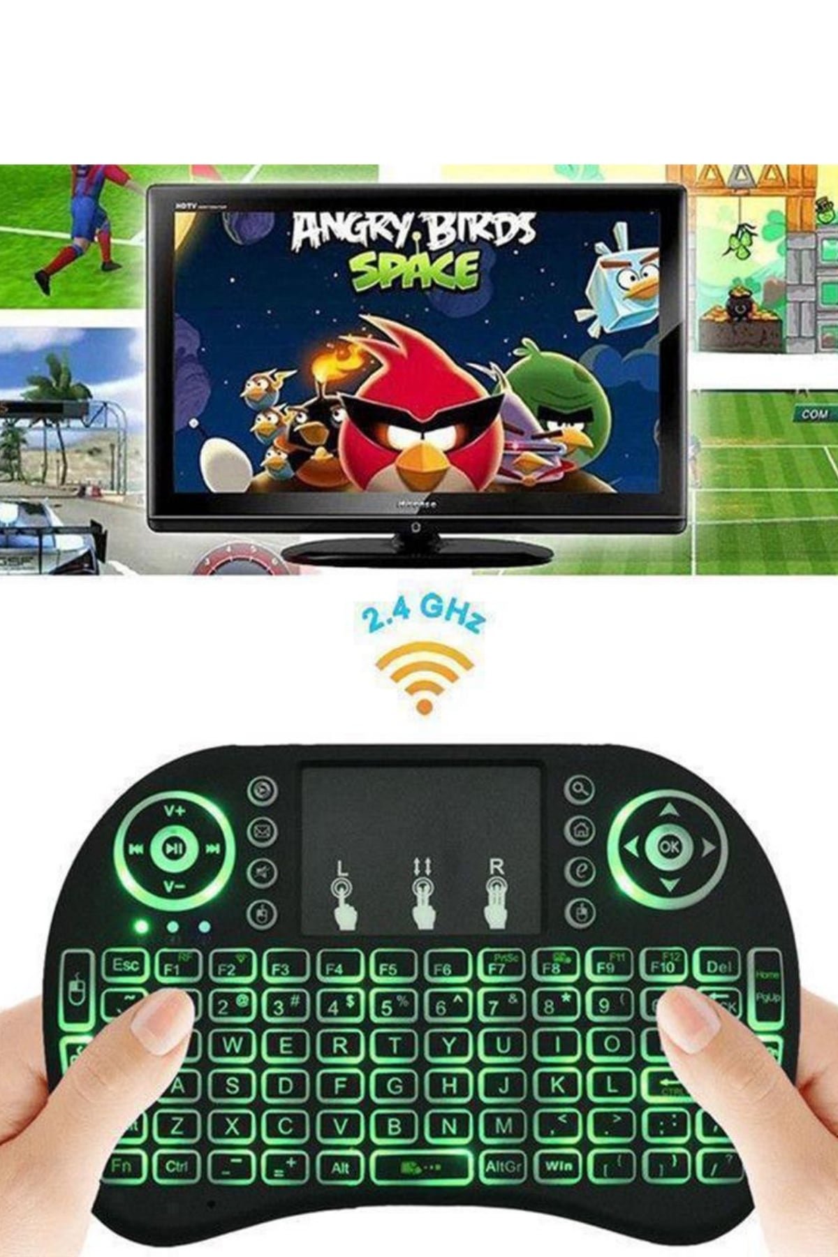 Najmaddin.com 6 1058 700x1050 Kablosuz Türkçe Q Klavye RGB Işıklı Televizyon Ps3 Dokunmatik Mouse najmaddin.com tak-çalıştır özelliği sayesinde ekstra kurulum gerektirmez. Hafif ve kompakt yapısı sayesinde çantanızda rahatlıkla taşıyabilir