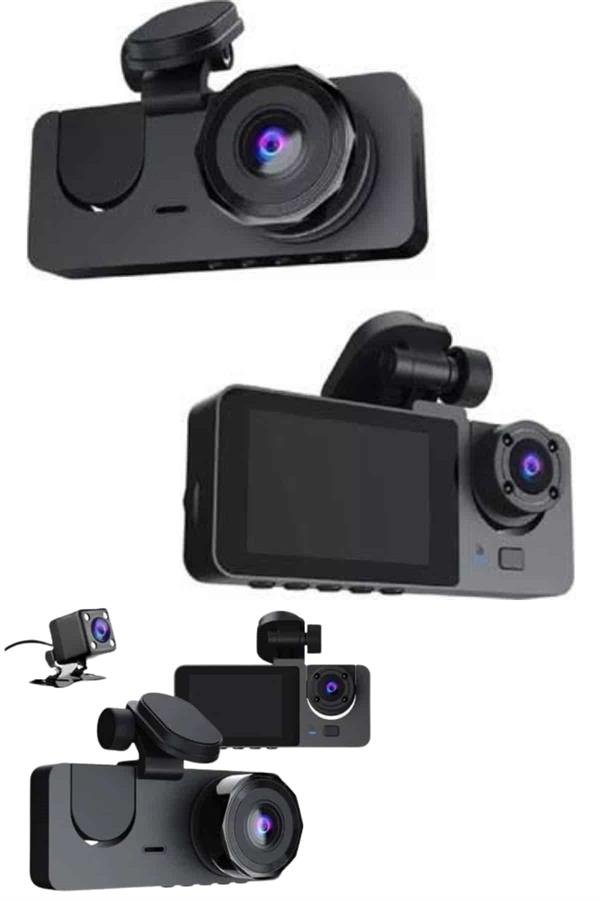 Najmaddin.com 6 1337 Yol Kayıt Araç Kamerası HD DVR 3 Kameralı 2.0in Ekranlı Ön İç Arka najmaddin.com H.264 video sıkıştırma teknolojisi sayesinde görüntüleri yüksek kalitede saklarken bellek kullanımını optimize eder. 2 inç IPS ekran