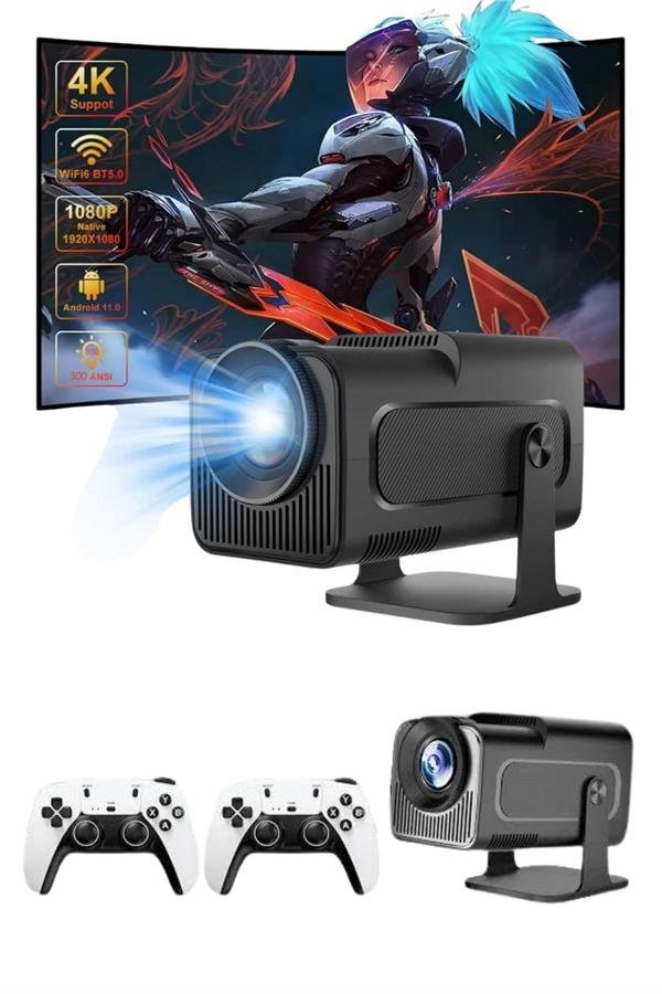 Najmaddin.com 6 1451 4K Android Smart Wi-fi Çift Kollu Projeksiyon Game Box Kumandalı Taşınabilir najmaddin.com 1 GB RAM ve 8 GB dahili hafıza sayesinde uygulama ve medya dosyaları doğrudan projektöre yüklenebilir. Yerleşik multimedya arayüzü