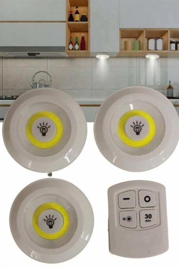 Najmaddin.com 6 1578 Kablosuz Pilli Işıldak Masa Lambası Mutfak Tezgah Altı Banyo Dolabı Dolap İçi najmaddin.com hem enerji tasarrufu sağlar hem de göz yormayan bir ışık kalitesi sunar.Her spot