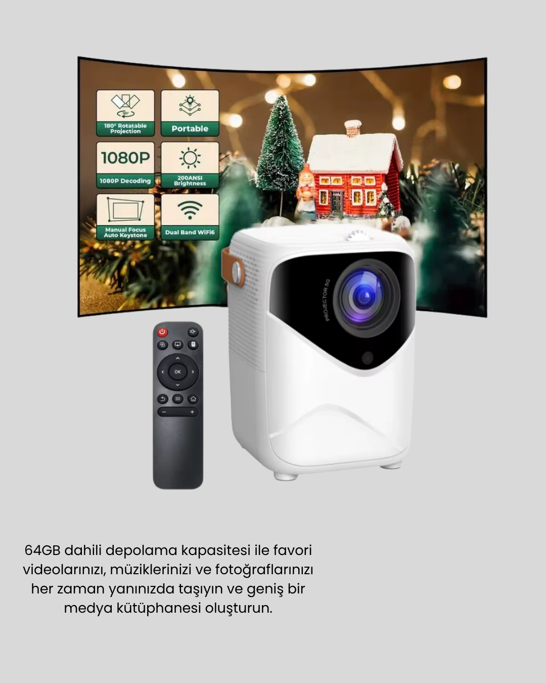 Najmaddin.com 6 2624 700x875 Mini Akıllı Projektör – 1080P Full HD 64GB Depolama 2GB RAM Uzaktan Kumanda Destekli najmaddin.com sunumlar veya çocuklar için eğlenceli çizgi filmler… Bu cihaz