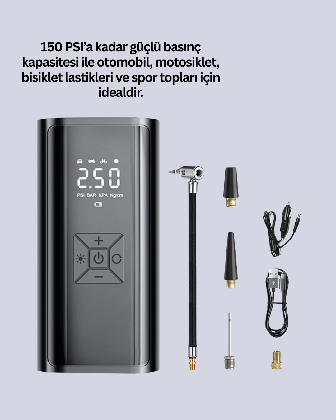Najmaddin.com 6 846 700x875 Bisiklet Motosiklet ve Araçlar İçin Çok Amaçlı Hava Pompası najmaddin.com SOS ışıkları acil durumlarda hayat kurtarıcı olabilir.Spor toplarından şişme yataklara kadar geniş bir kullanım alanına sahip bu cihaz