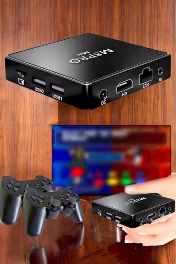 Najmaddin.com 1041 Oyun Konsolu Çift Kollu 1000 Oyunlu TV Box Netflix Youtube Atari najmaddin.com M8Pro Mini 2