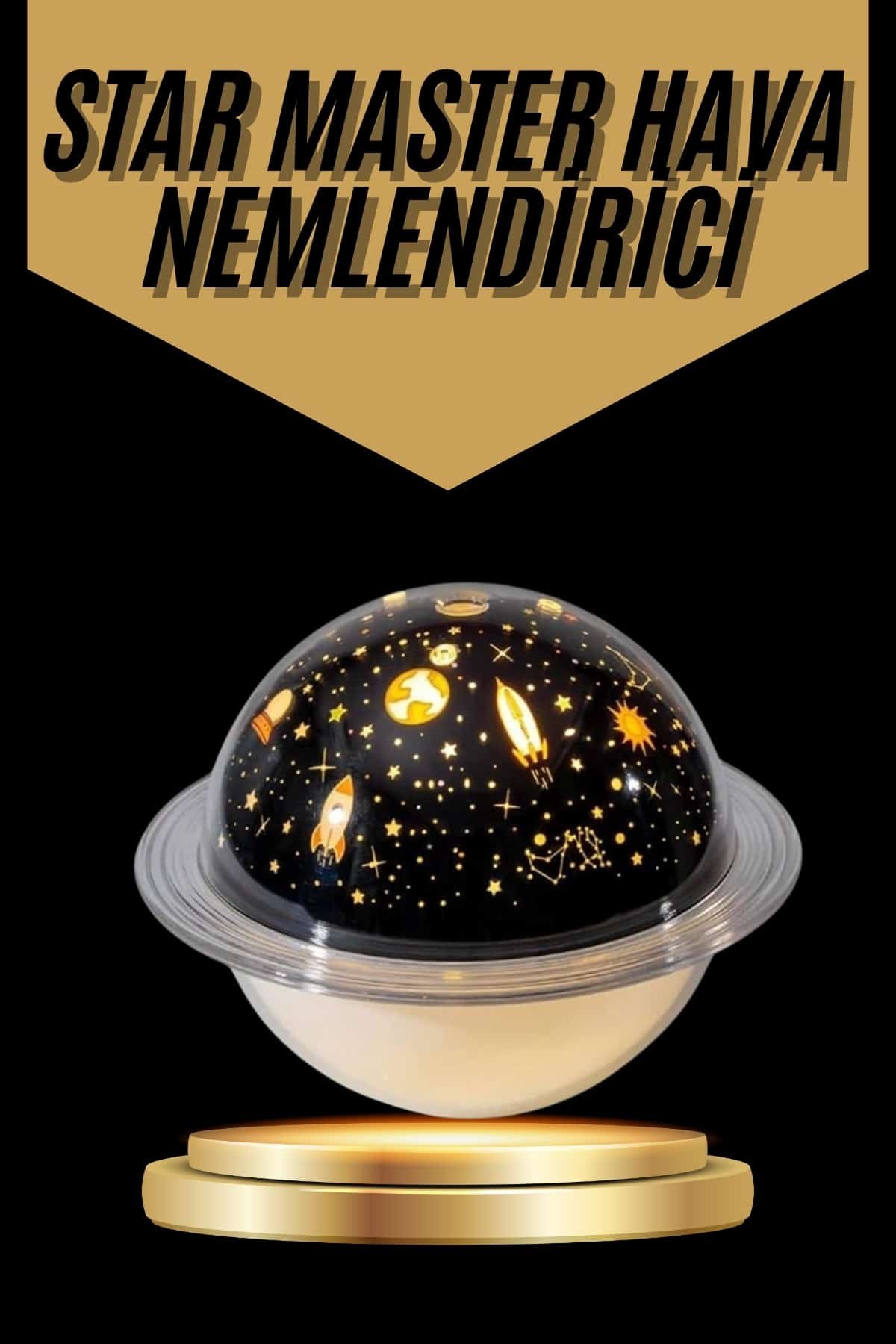 Najmaddin.com 1515 700x1050 Hava Nemlendirici Renk Değiştiren Oda Kokusu Yıldızlı Projektör najmaddin.com Dekoratif ve Fonksiyonel Tasarım Bir AradaSatürn şeklindeki uzay temalı bu özel ürün