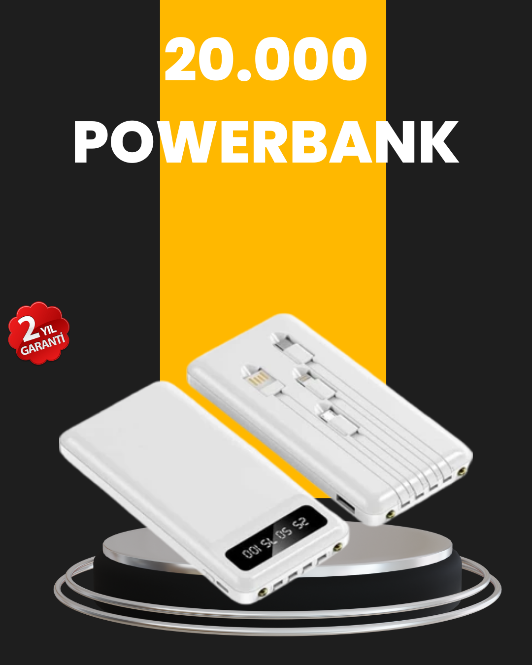 Najmaddin.com 1576 700x875 LED Işıklı 20.000mAh Powerbank LCD Gösterge Dahili Çoklu Kablo najmaddin.com Yüksek güvenlik önlemleriyle cihazlarınızı koruyan bu powerbank