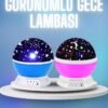 Renkli Yıldızlı Gökyüzü Projeksiyon Gece Lambası