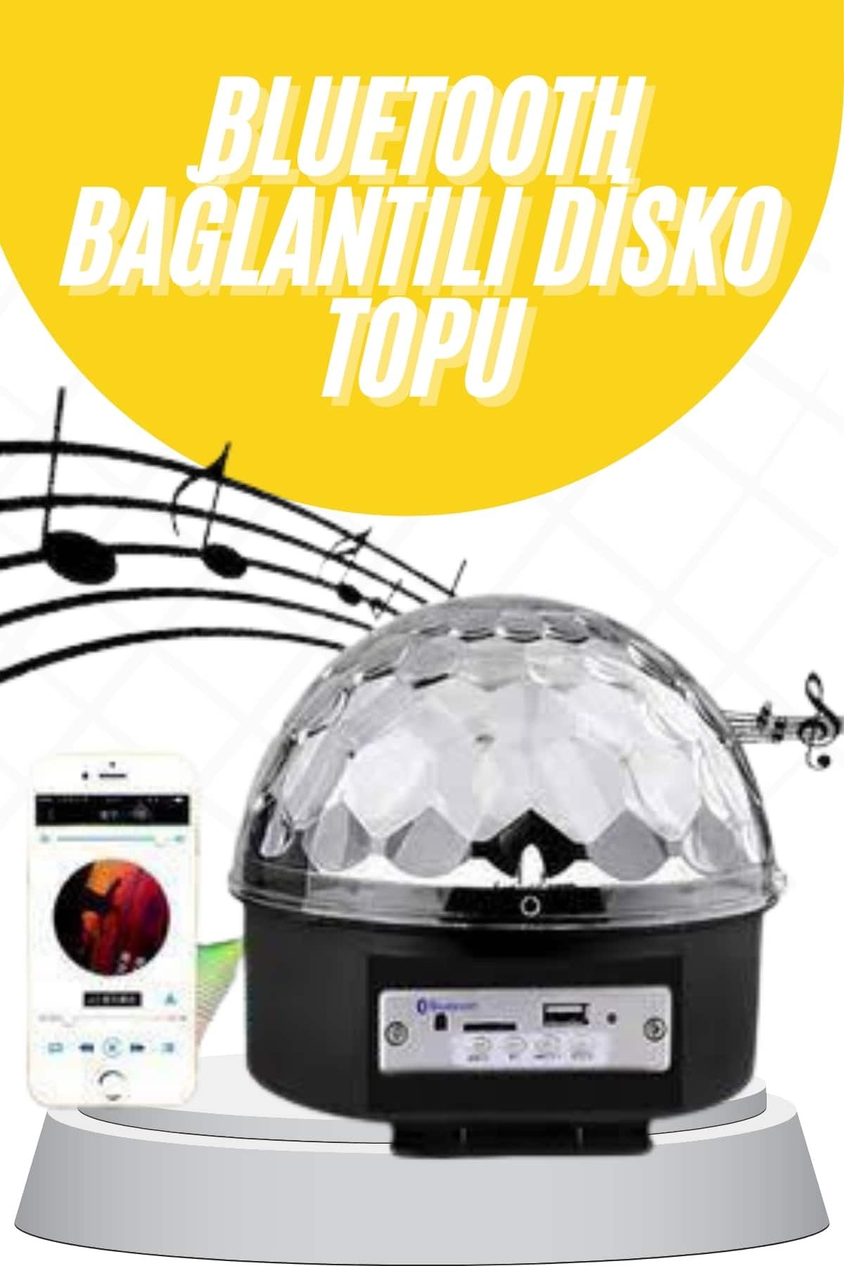 Najmaddin.com 1712 700x1050 Disko Topu Renkli Işıklı Lazer Parti Bluetooth Bağlantılı Led Küre najmaddin.com Ritim Hassasiyetli Bluetooth Hoparlörlü Disko IşığıDönebilen 6 adet güçlü LED ışık ile ortamınızı renklendiren bu disko küresi