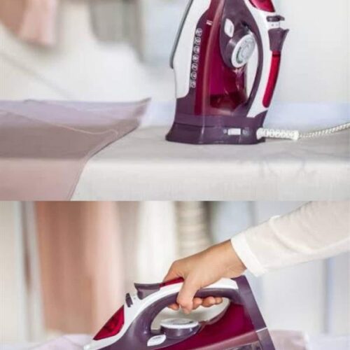 Şık ve modern tasarımıyla dikkat çeken bu mor seramik tabanlı buharlı ütü