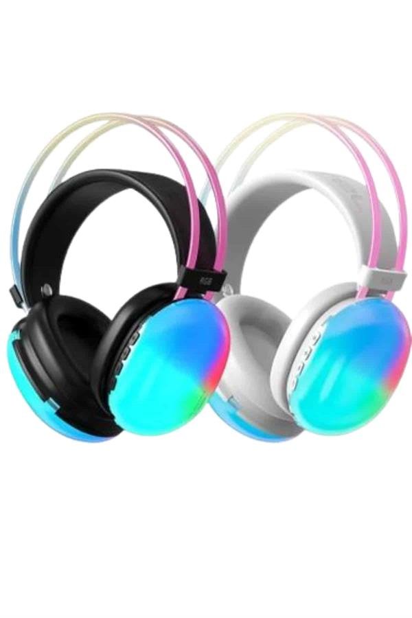 Najmaddin.com 1900 Kulak Üstü Kablosuz Bluetooth Kulaklık Unısex Renkli Işıklı Kulaklık najmaddin.com Bu RGB ışıklı kablosuz kulaklık
