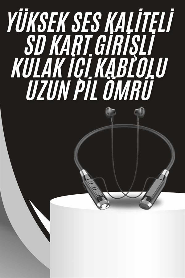 Najmaddin.com 1921 Boyun Bantlı Kulak İçi Kablolu Yüksek Ses Kaliteli Bluetooth Kulaklık najmaddin.com 120 saate kadar kesintisiz müzik deneyimi sunan bu kablosuz kulaklık