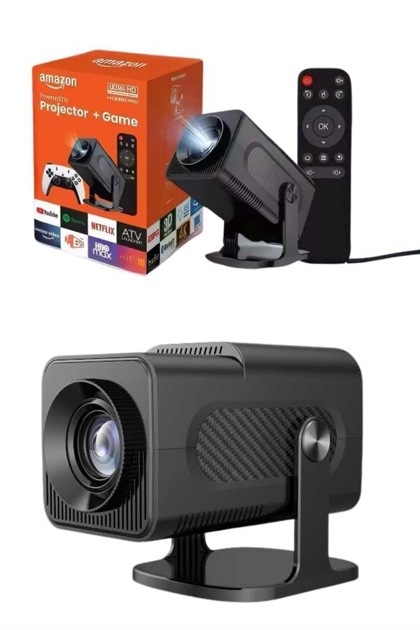 Najmaddin.com 1975 4K Android Smart Wi-fi Çift Kollu Projeksiyon Game Box Kumandalı Taşınabilir najmaddin.com HCS350pro taşınabilir projektör
