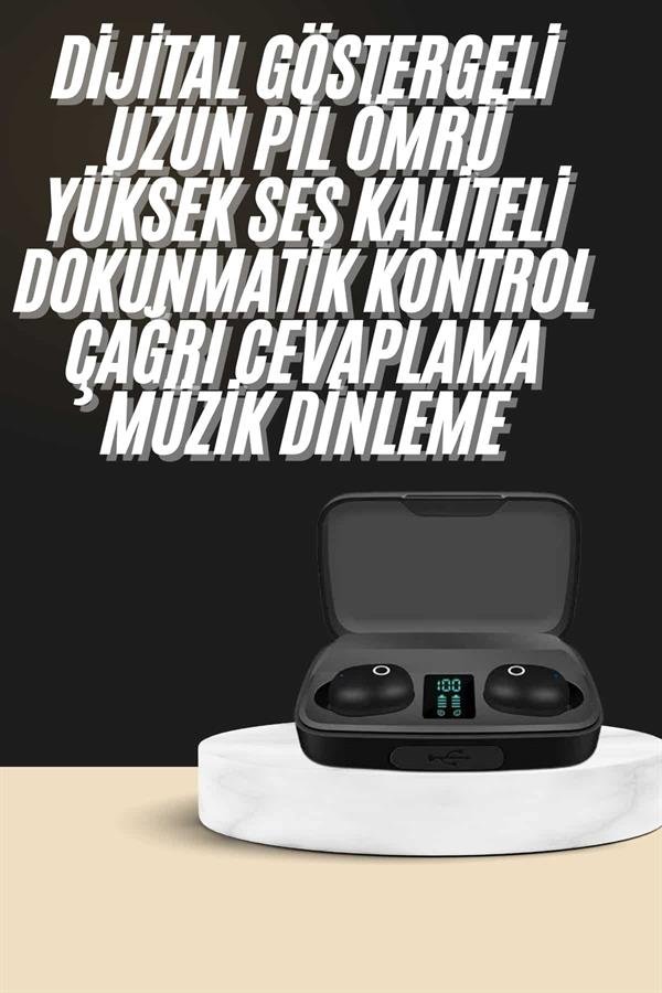 Najmaddin.com 2055 Kablosuz Dijital Göstergeli Çağrı Cevaplayabilen TWS 5.0 Bluetooth Kulaklık najmaddin.com Yenilikçi teknolojisi ve kullanıcı dostu tasarımıyla dikkat çeken TWS A10s Bluetooth kulaklık