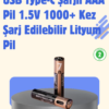 Yeni nesil enerji çözümlerinden biri olan USB Type-C şarjlı AAA lityum pil