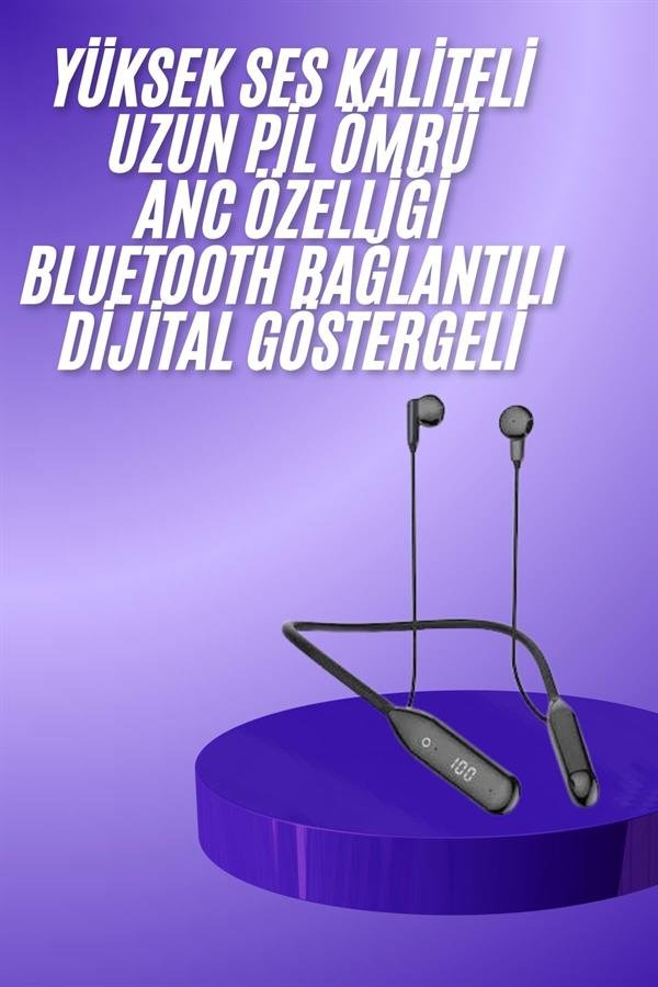Najmaddin.com 2245 60 Saat Kablolu Boyun Askılı Dijital Göstergeli Bluetooth Kulaklığı najmaddin.com Bluetooth 5.3 teknolojisi