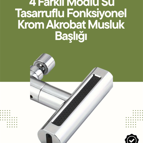 Mutfak veya banyonuzda fonksiyonellik ile modern tasarımı buluşturan CONOB 4’ü 1 Arada Musluk Başlığı ile tanışın. Bu özel tasarım musluk aparatı