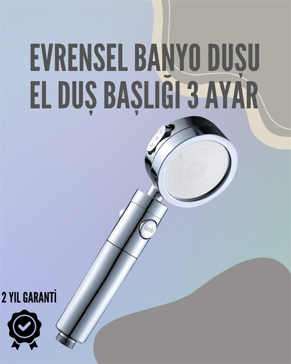 Najmaddin.com 2424 Paslanmaz Çelik Çok Fonksiyonlu El Duş Başlığı – 3 Modlu Püskürtme Seçeneği najmaddin.com Banyonuza konfor ve şıklık katacak bu en yeni model el duş başlığı