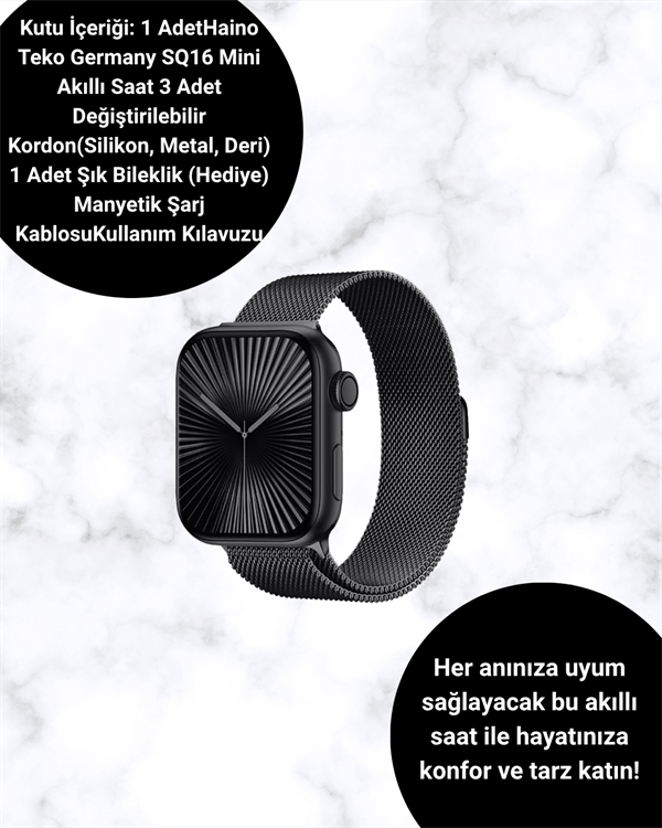 Najmaddin.com 2787 SQ-16 Mini Series 10 Akıllı Saat – 3 Kordon + Hediye Bileklik najmaddin.com SQ-16 Mini Series 10 akıllı saat