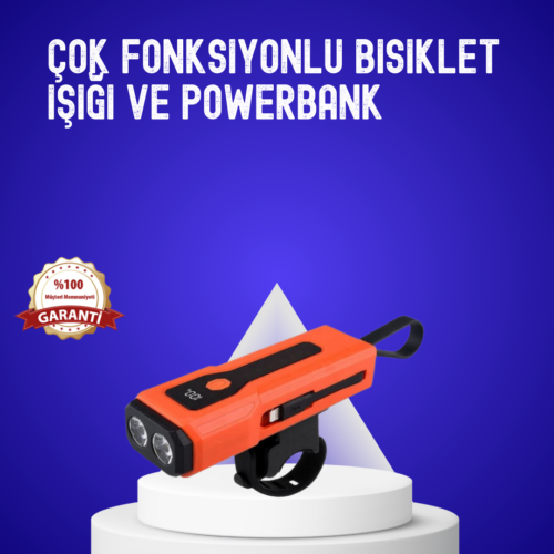 Gelişmiş LED teknolojisiyle donatılan bu çok fonksiyonlu bisiklet ışığı