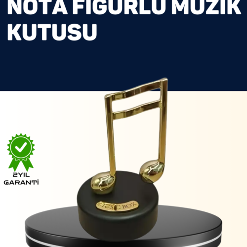 Altın nota figürlü müzik kutusu