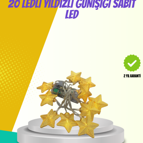 Günışığı tonundaki 20 yıldız LED