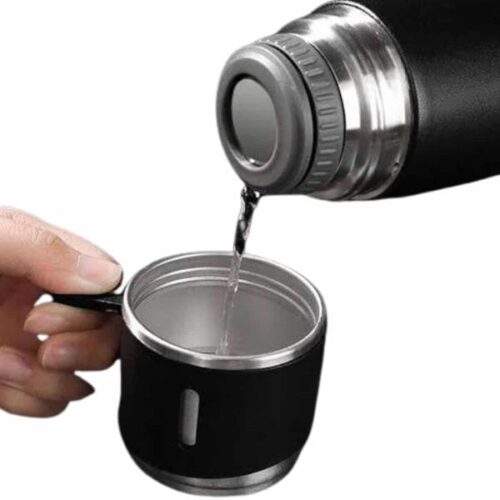 Paslanmaz çelikten üretilen 500 ml kapasiteli vakumlu termos seti