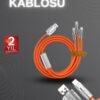 Gelişmiş 120W yüksek güç kapasitesi ve 6A akım desteği sayesinde cihazlarınızı çok daha kısa sürede şarj ederek kesintisiz bir kullanım deneyimi sunar. Bu güçlü şarj kablosu