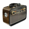 Nostalji Radyo Bluetooth Hoparlör USB-SD Kart Giriş Led Fener Işıklı Bataryalı Pilli