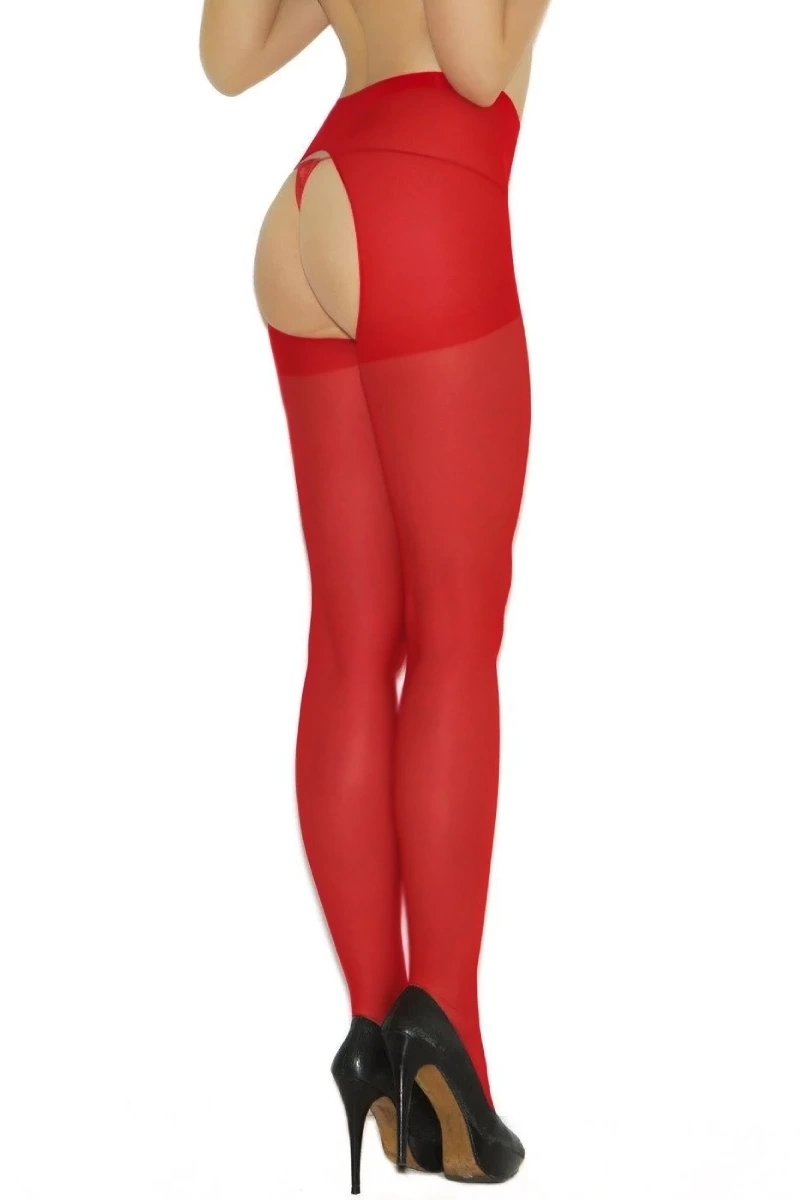 Özel Bölgesi Açık Kırmızı Fantazi Külotlu Çorap Tm2035