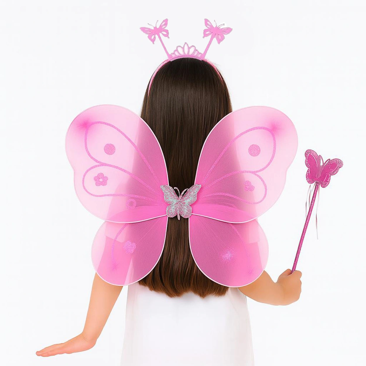 Pembe Kelebek Kız Seti – 50 Cm Kelebek Kanadı