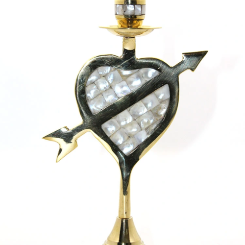 Pirinç Sedefli Tekli Şamdan Model 2