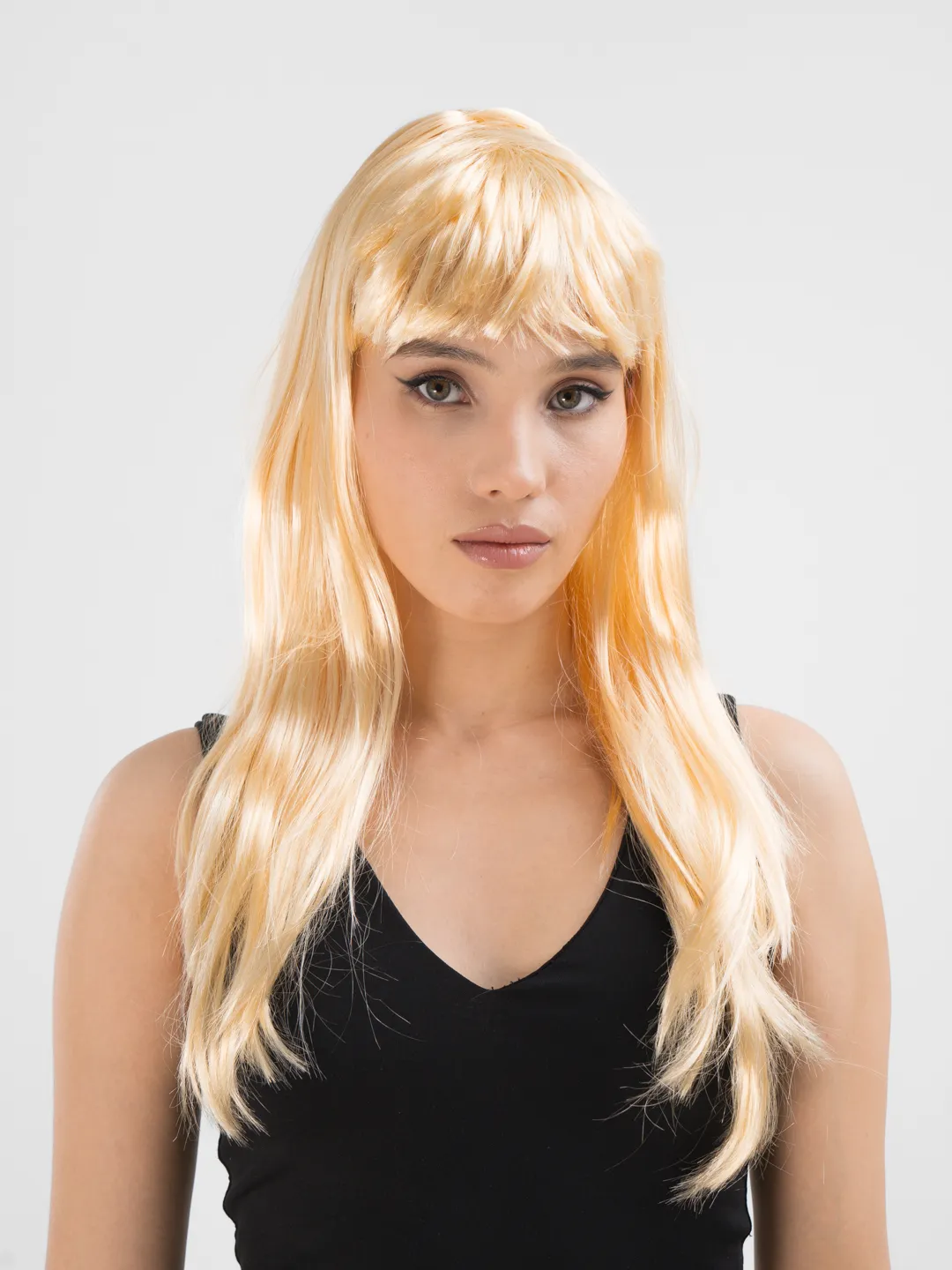 Platin Altın Dore Renk Uzun Düz Parti Peruğu