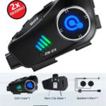 Q28 2x 2 Eşleşmeli Motosiklet Kask Bluetooth Kulaklık 1080p Kamera Su Geçirmez Intercom