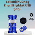 Şarj Edilebilir Güneş Enerjili Kızaklı Kamp Feneri – USB Çıkışlı