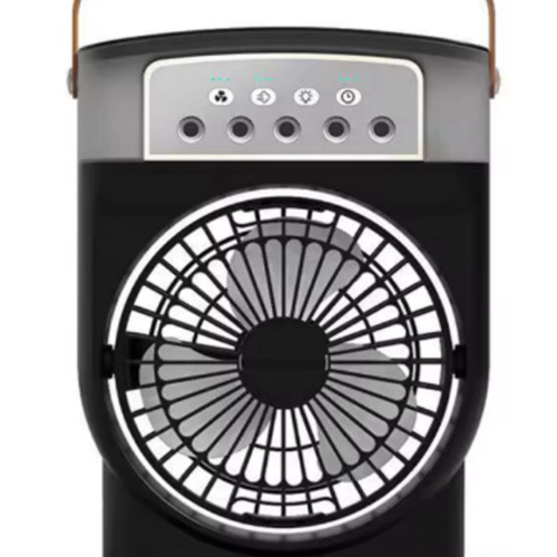 Şarjlı 600 Ml Su Hazneli Taşınabilir Masaüstü Vanilatör  Güçlü Fan Ve 2000 Mah Pil Siyah