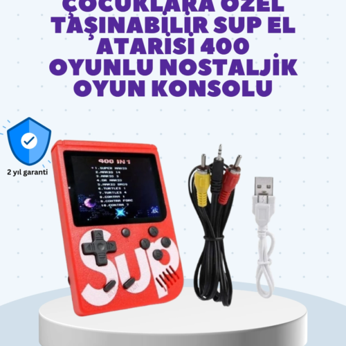 Şarjlı Taşınabilir El Oyun Konsolu 400 Oyun