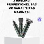 Şarjlı ve Kablosuz 3 Başlıklı Profesyonel Bakım Seti – Saç