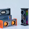 Şeffaf Mecha Müzik Tws Stereo Rgb İşıklı Hoparlör Kablosuz Bluetooth 5.0 Taşınabilir Hoparlör V9