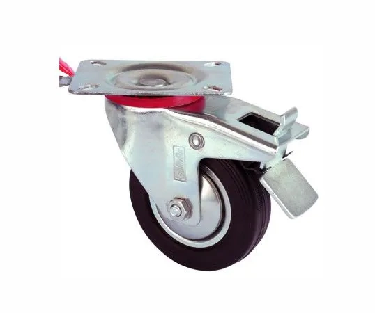 Servis Tekeri - Tablalı Frenli Siyah Döner - Çap 100 Mm