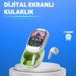 Şık Tasarımlı Siyah Beyaz Kablosuz Kulaklık Çoklu Dil Destekli